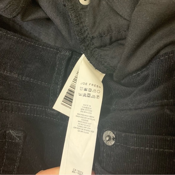 JOE FRESH Crushed Velvet Bootcut Jeans With Pockets Black Size 10/30 - Picture 7 of 8